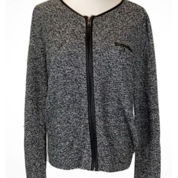 Trouve Women's Black Marled Cardigan Sweater medium - Picture 1 of 5